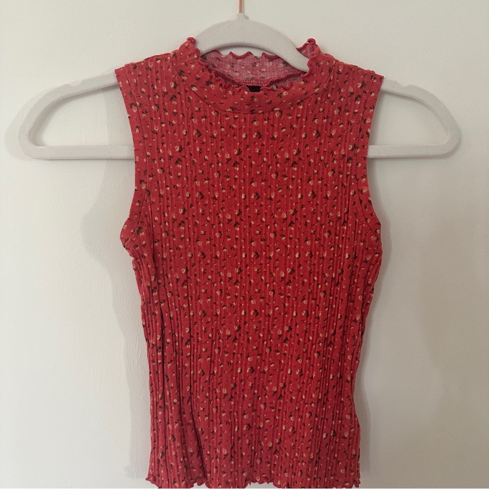 Art Class - Red Mock Neck Tank Top